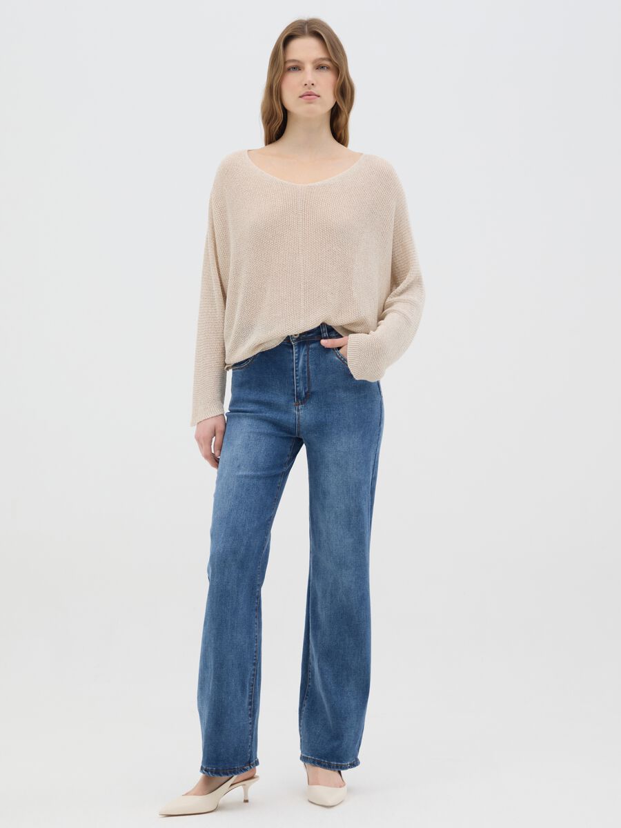 Women's Beige Regular Fit Jumper_2