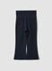 Blue flared leggings in organic cotton and stretch viscose for baby girl_0