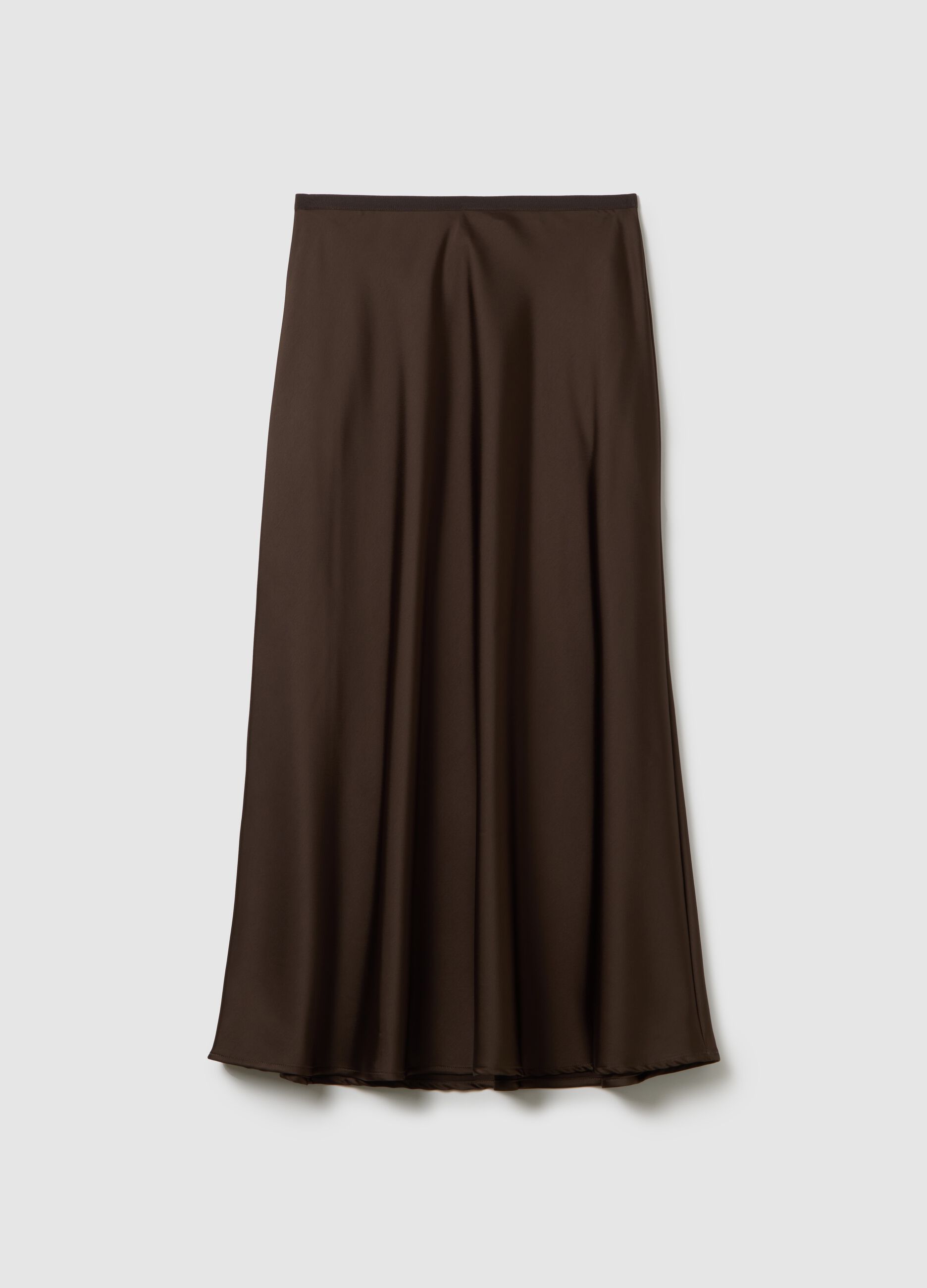 Grey Satin Long Skirt