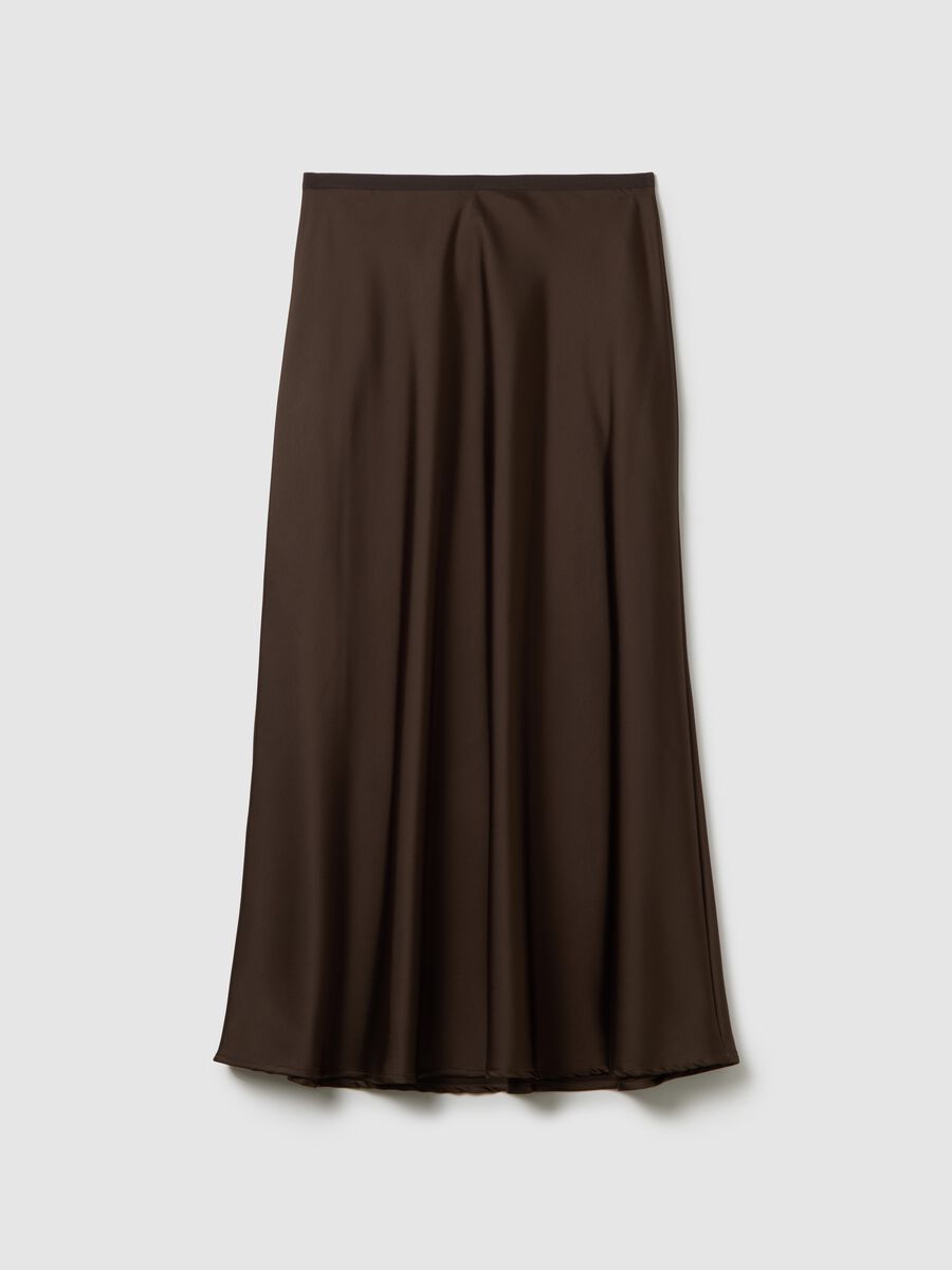 Grey Satin Long Skirt_4