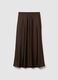 Long Brown Satin Skirt_4