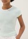 T-shirt fitted in cotone elasticizzato da ragazza a righe multicolor_2