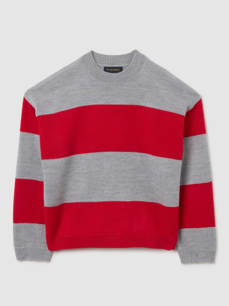 Grey and Red Striped Jumper_4