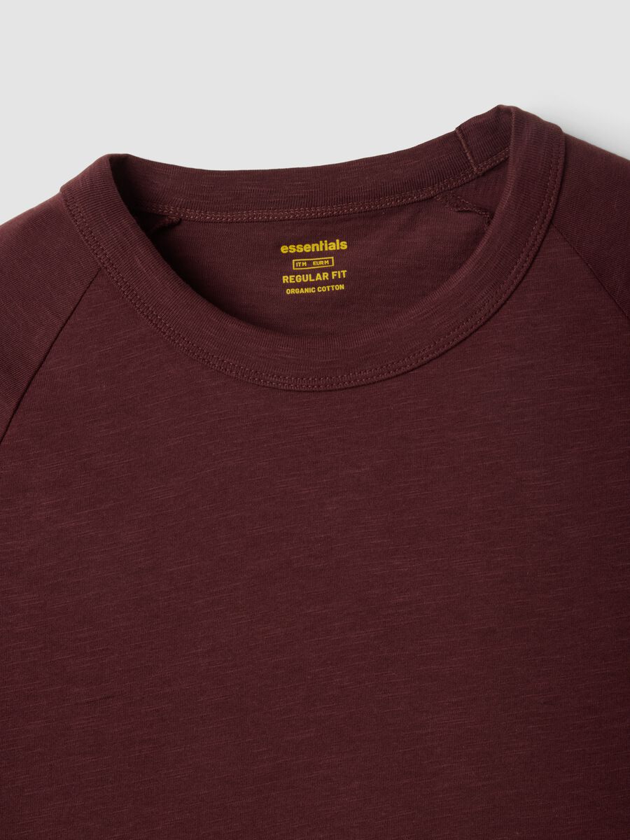 Red pure cotton regular fit T-shirt_5