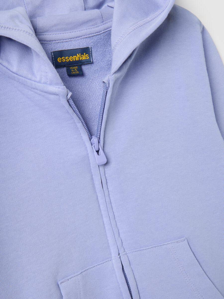 Blue hooded sweatshirt for girls in pure cotton with regular fit_3