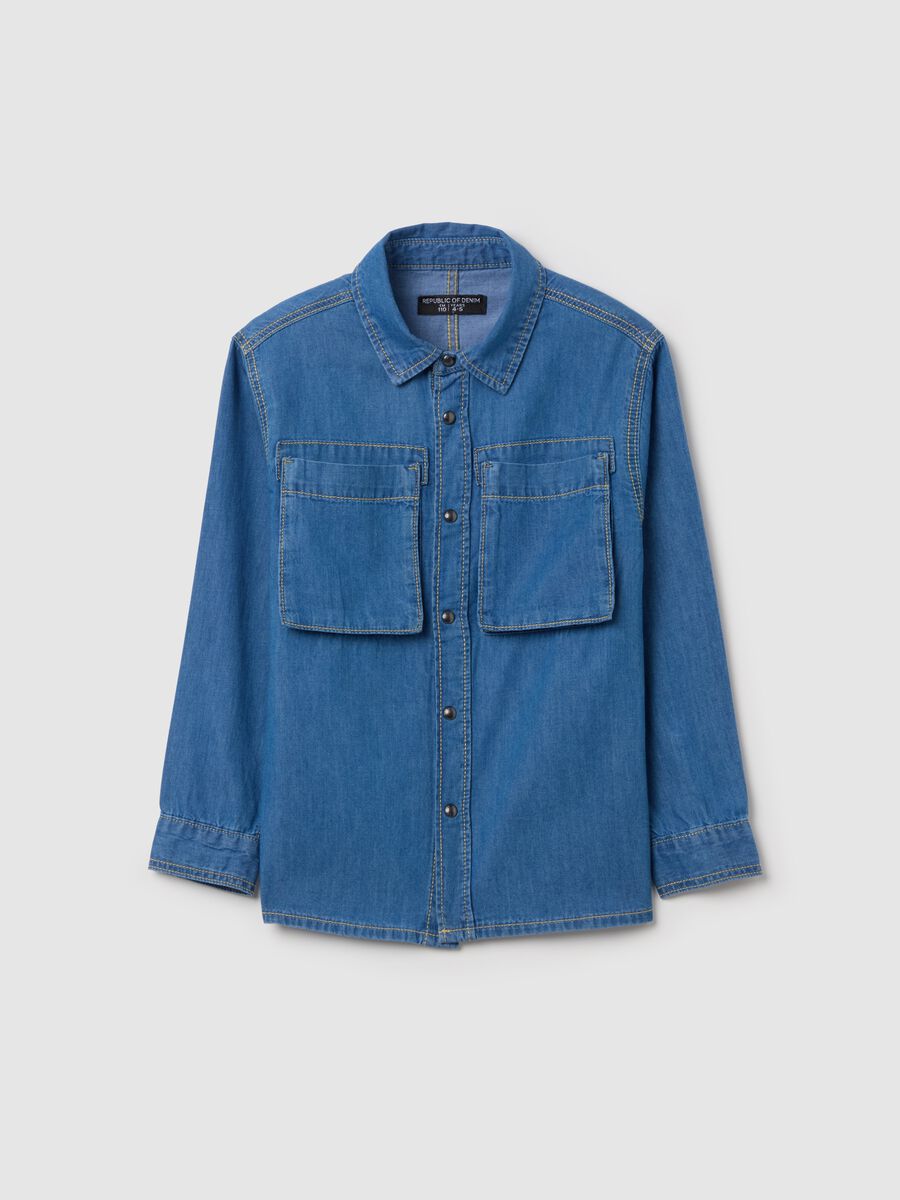 Camicia in denim con tasche _0