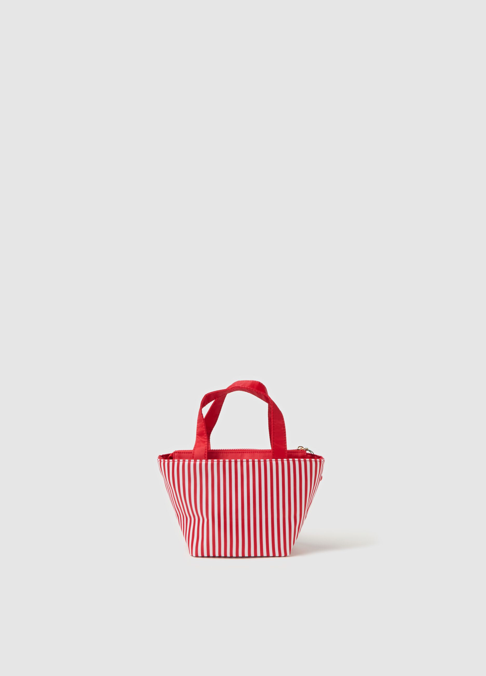 Small striped bag with handles