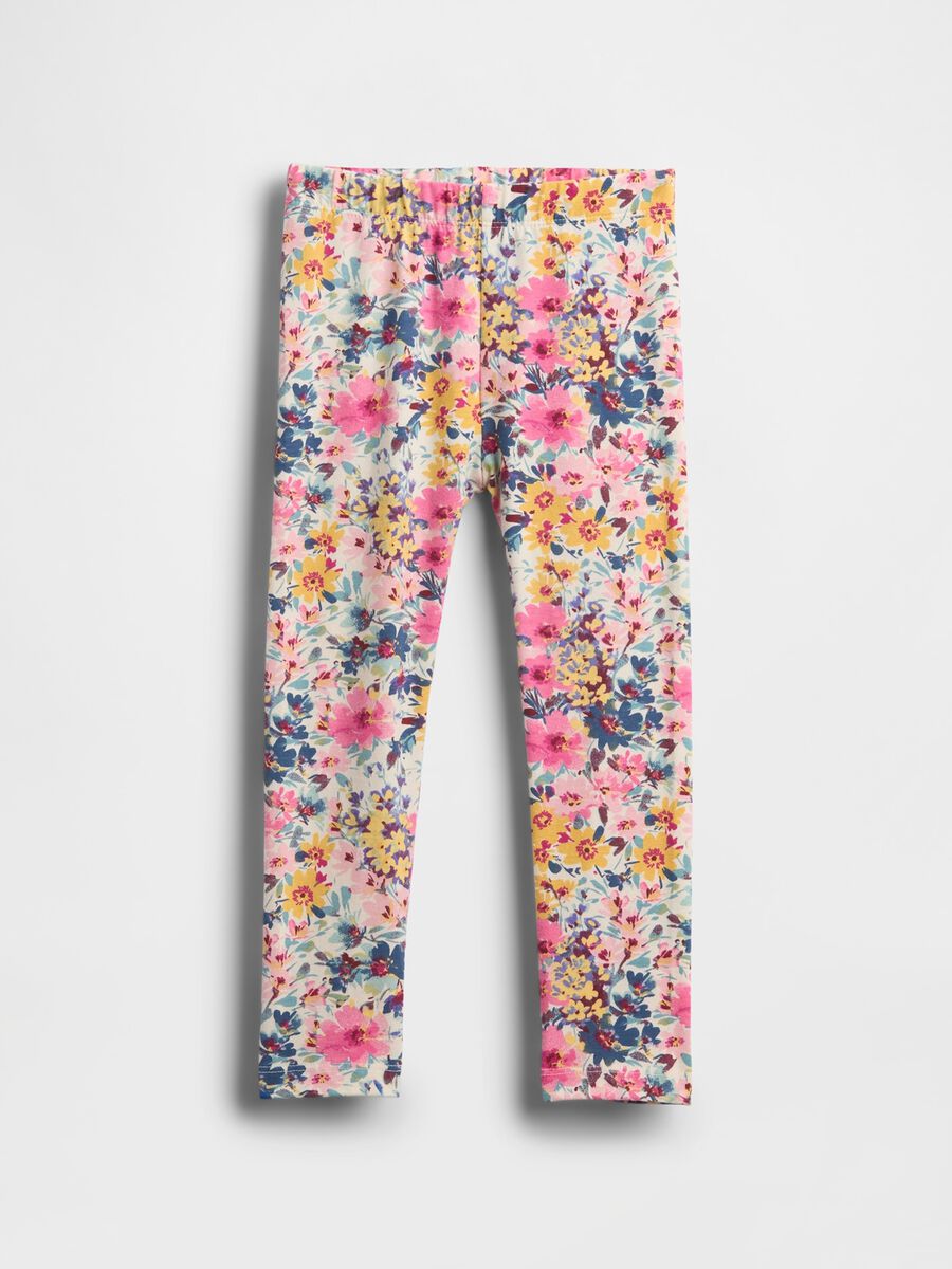 Multicoloured stretch leggings for girls_0