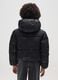 Black padded hooded jacket for girls_1