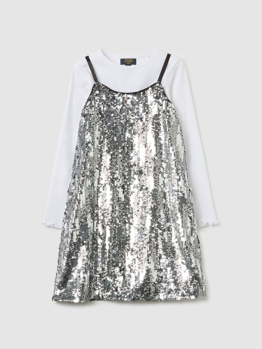 Abito da bambina multicolor regular fit con paillettes_0