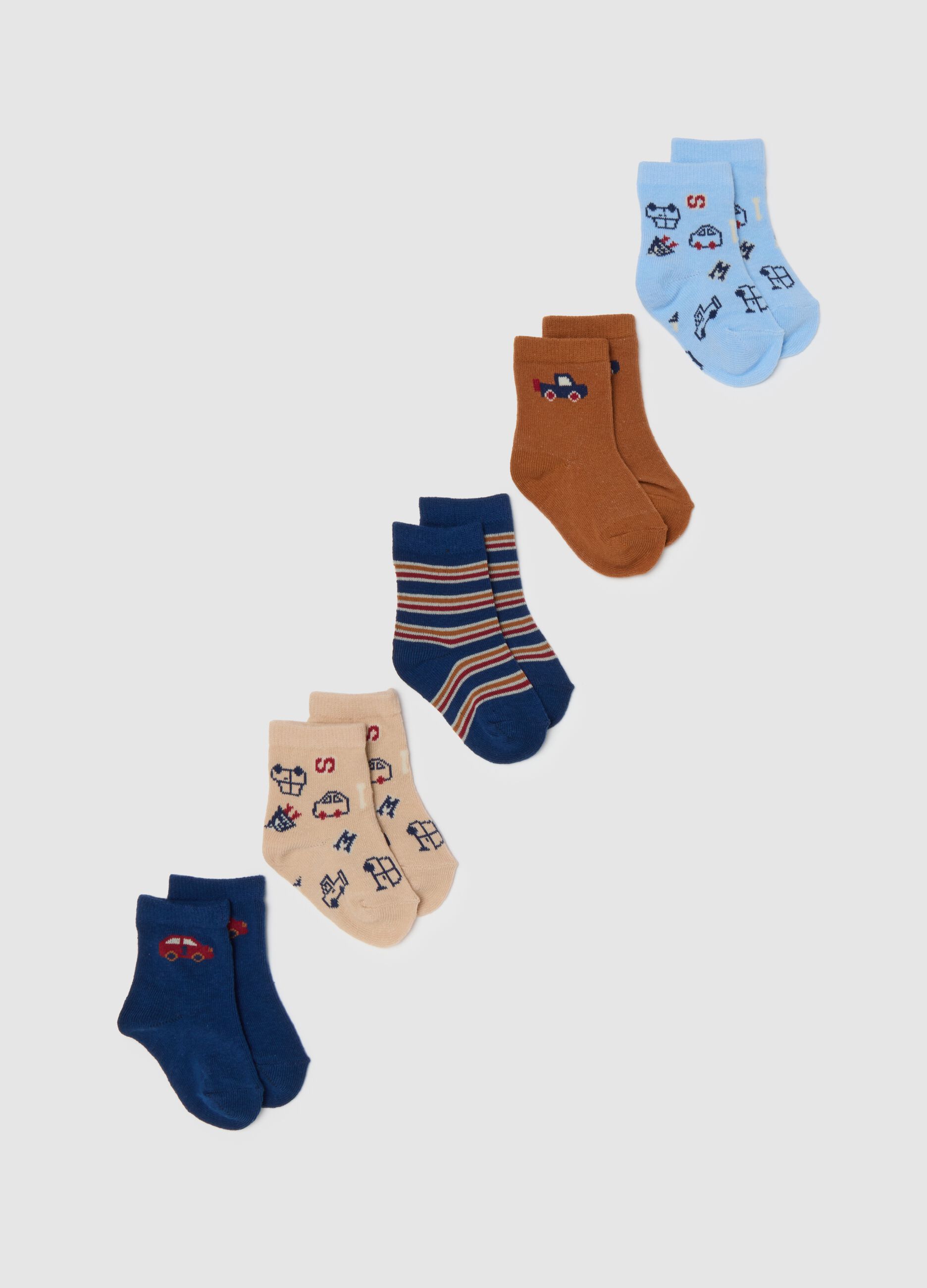 Multipack of baby socks in multicolour cotton blend