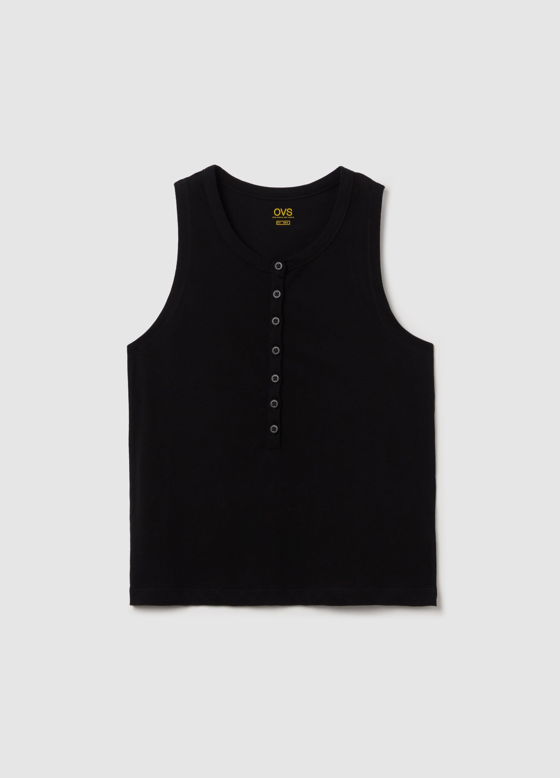Tank top with granddad neck