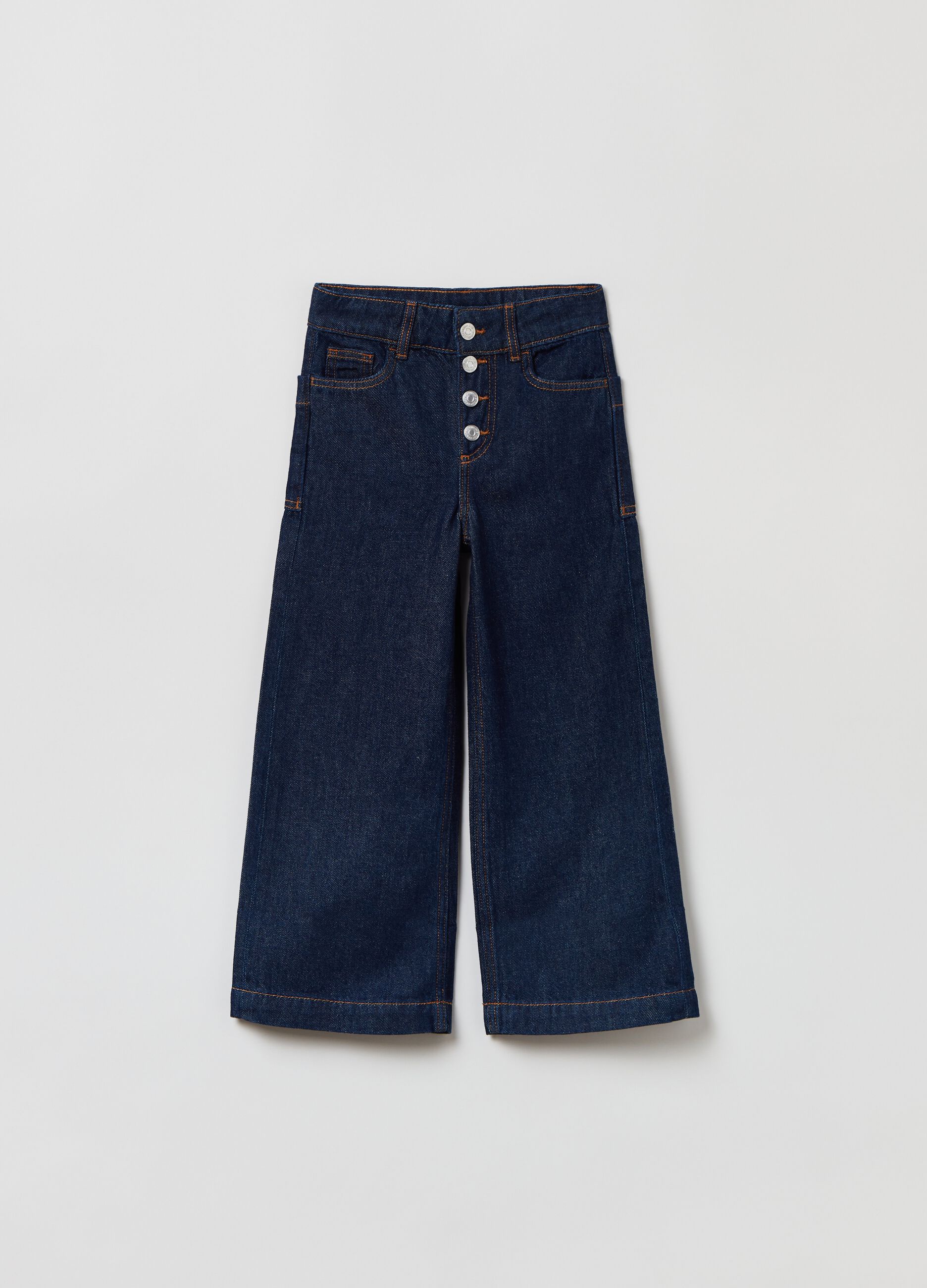 Jeans wide leg in cotone_0