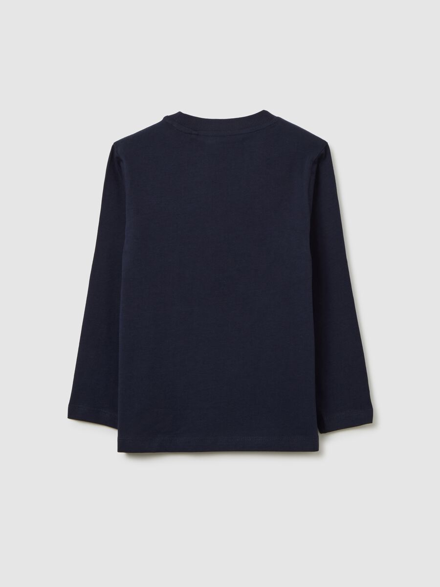 Children's T-shirt in pure blue cotton, regular fit_1