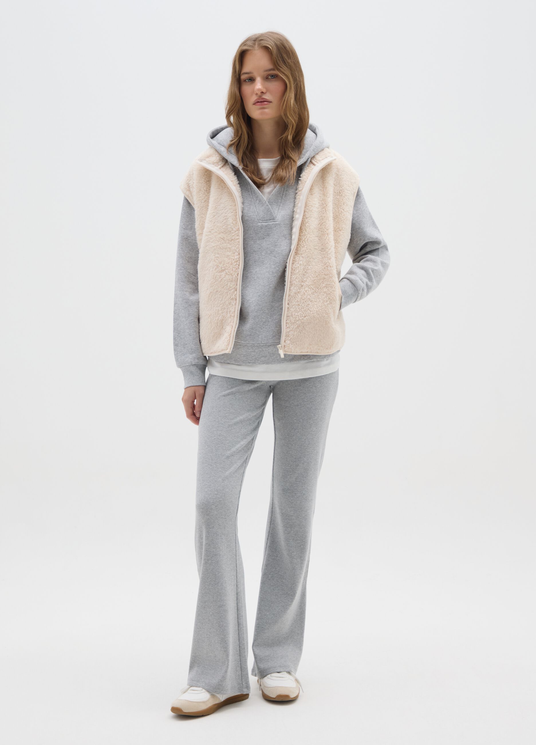 Stretch Grey Flare Leggings