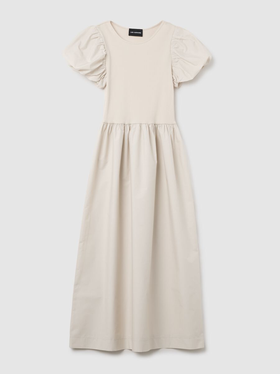 Women's Long Beige Dress in Pure Cotton Regular Fit_4