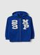 Boys' blue pure cotton hoodie regular fit with numbers and text_3
