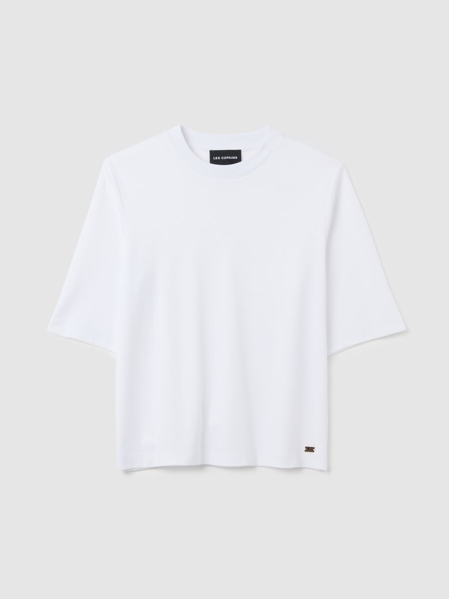 T-shirt  in misto viscosa bianca regular fit_0
