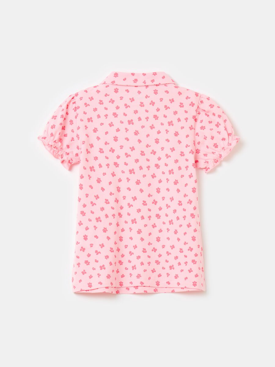 Polo shirt with all-over small flowers print_1