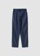 Blue pure cotton striped trousers_4