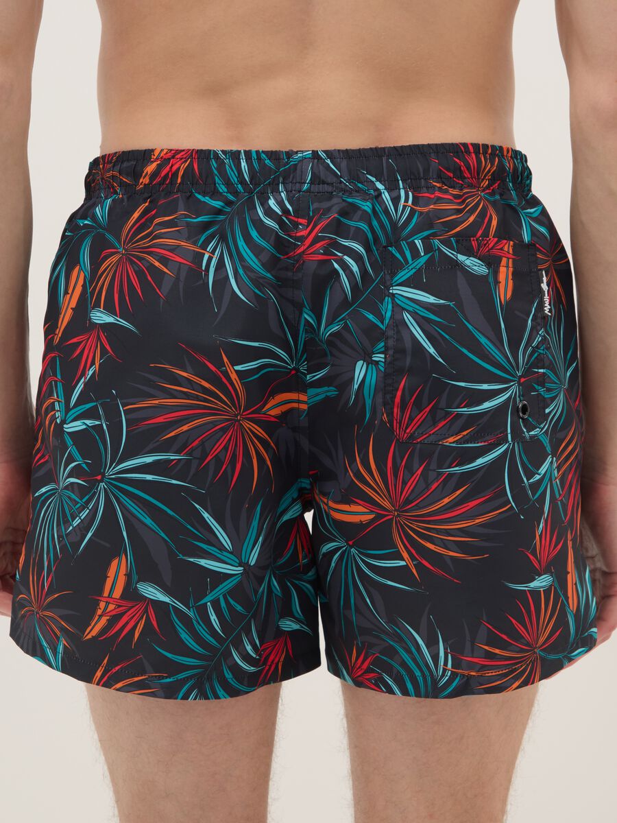 Multicolour tropical print swim shorts_2