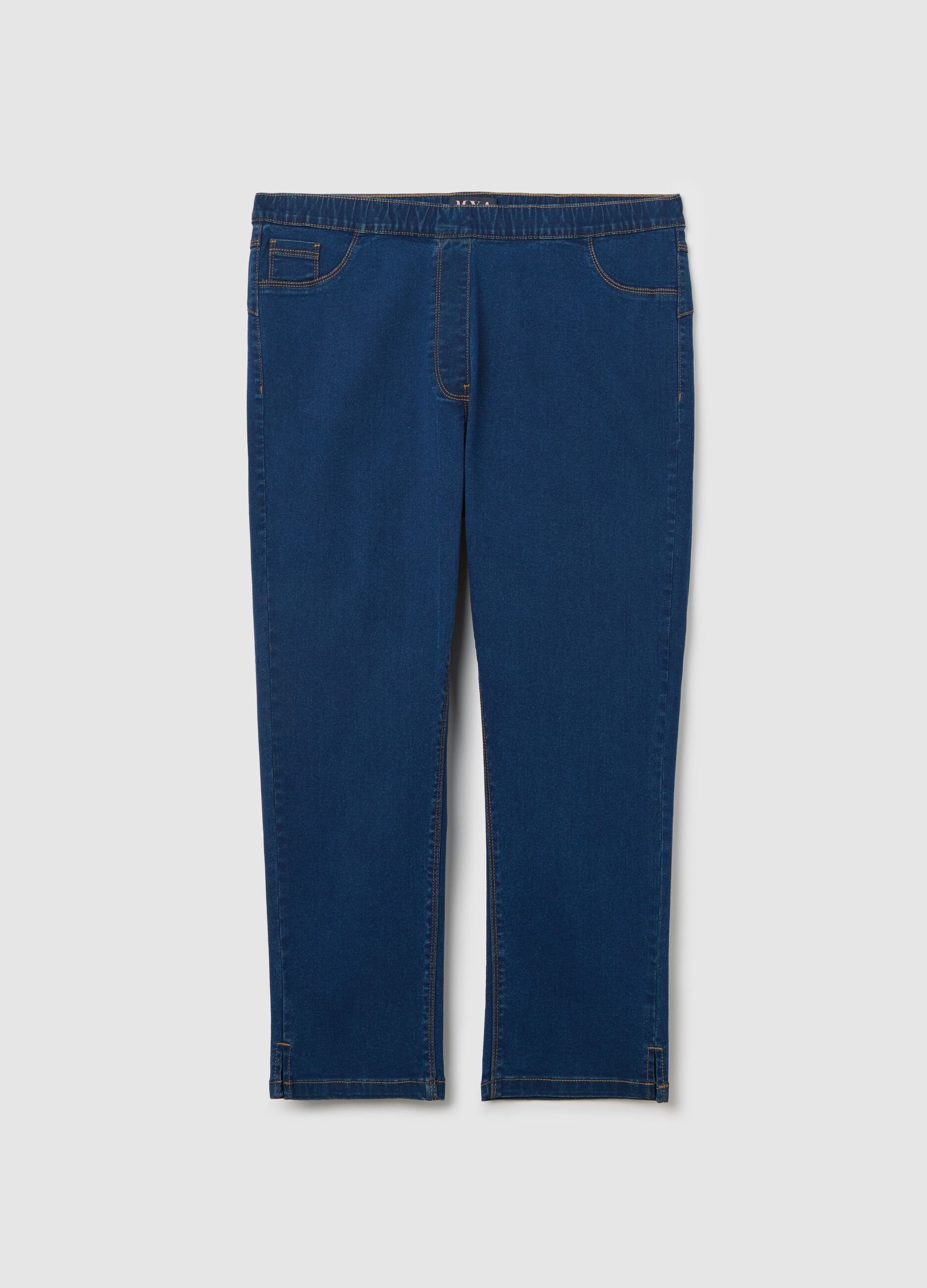 Women’s blue slim-fit jeans in mixed cotton blend