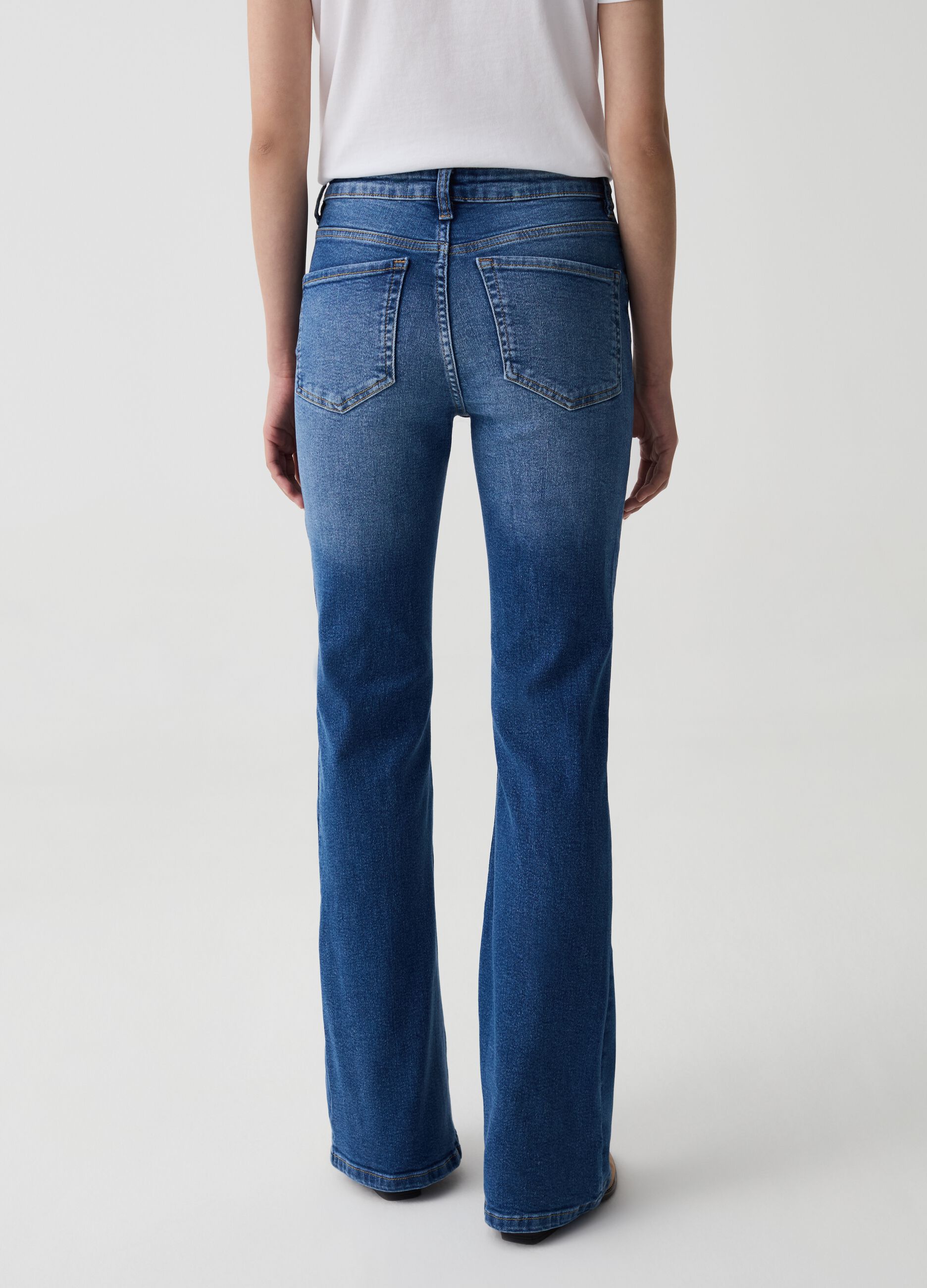 Flare-fit stretch jeans