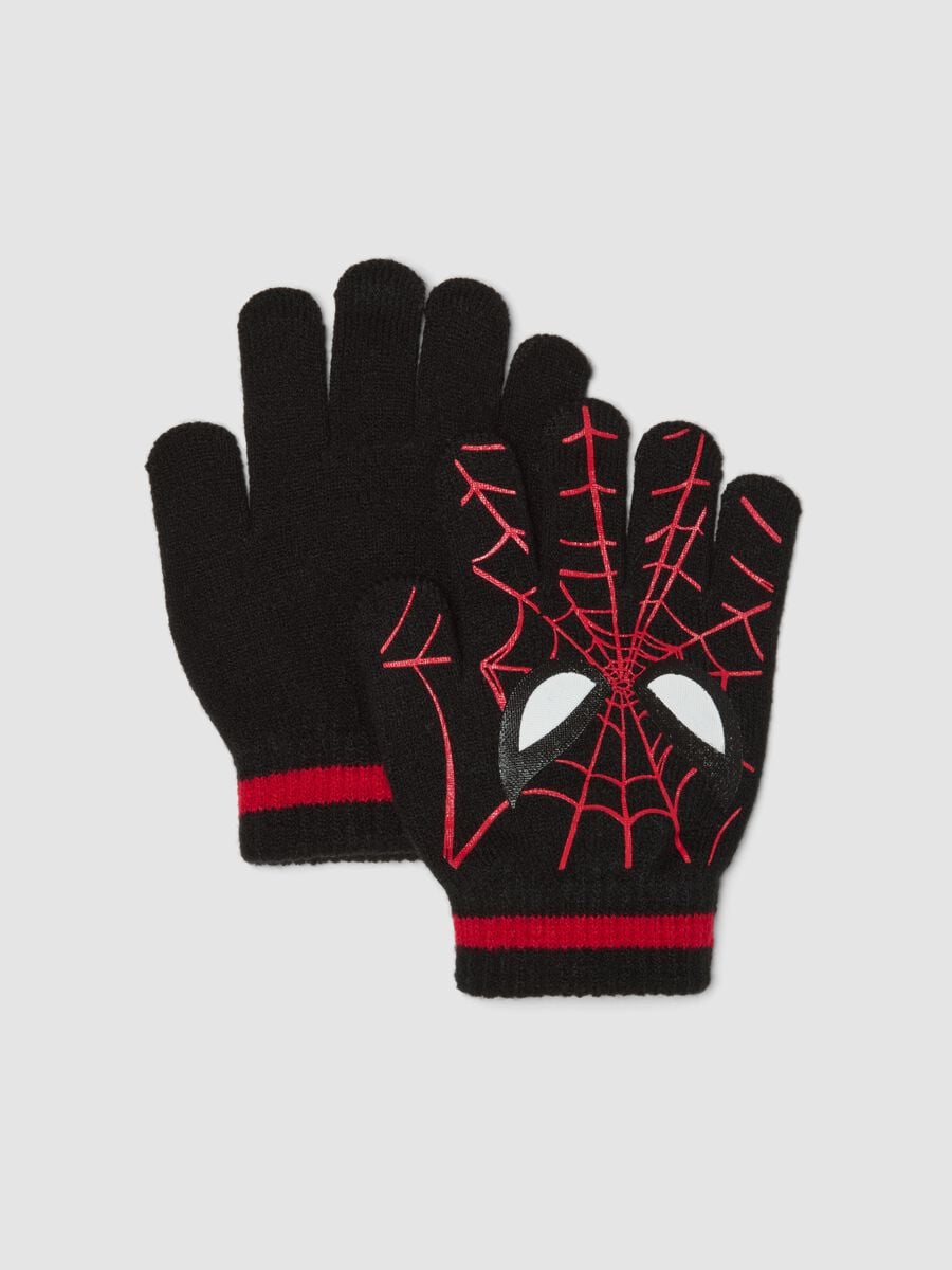 Black gloves with MARVEL Spider-Man print_0