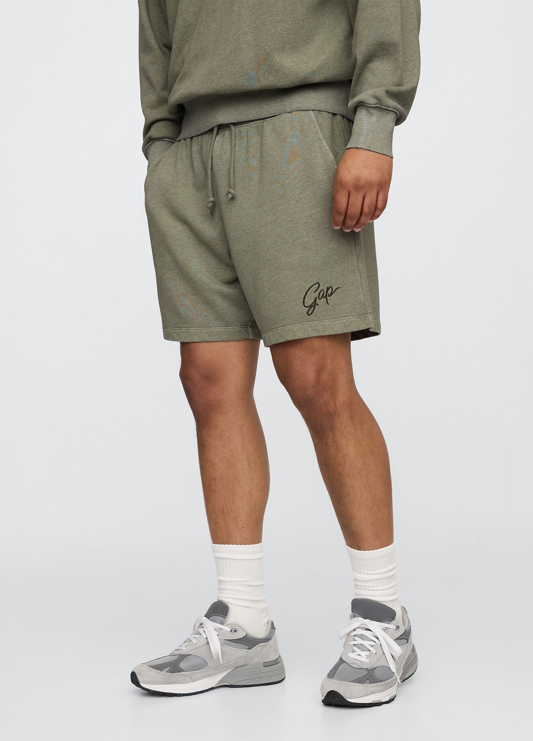 Green Shorts in Cotton and Polyester Blend Gap
