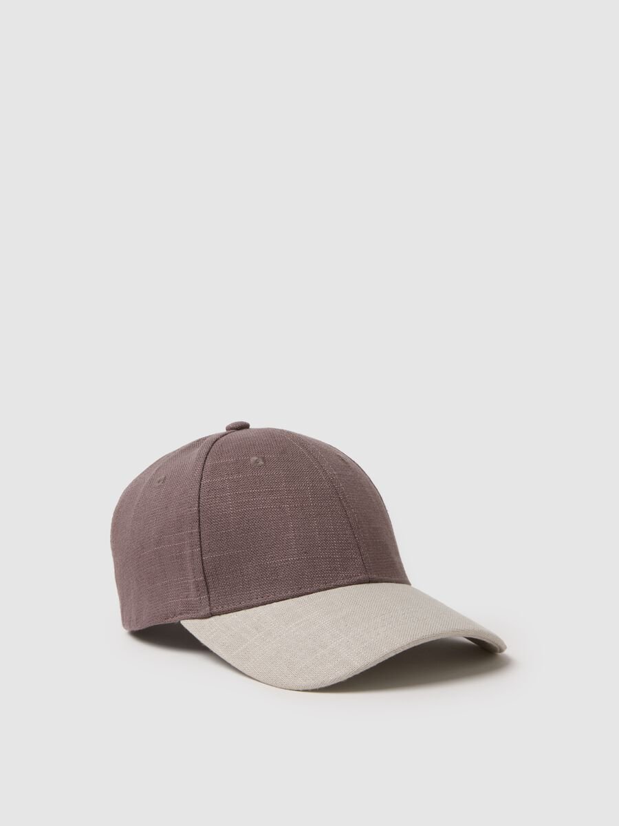 Multicolour viscose and linen blend baseball cap_0