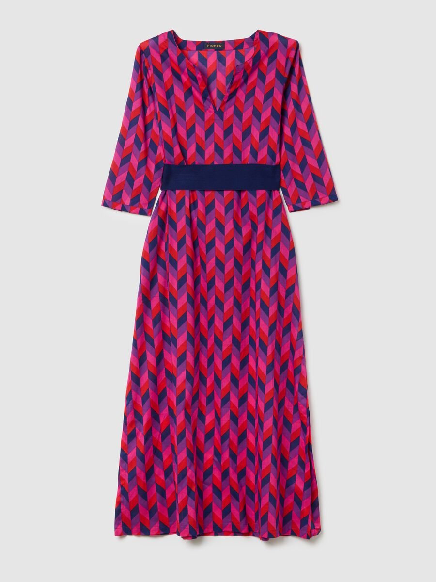 Women's Long Dress in Pure Cotton Multicolour Regular Fit_4