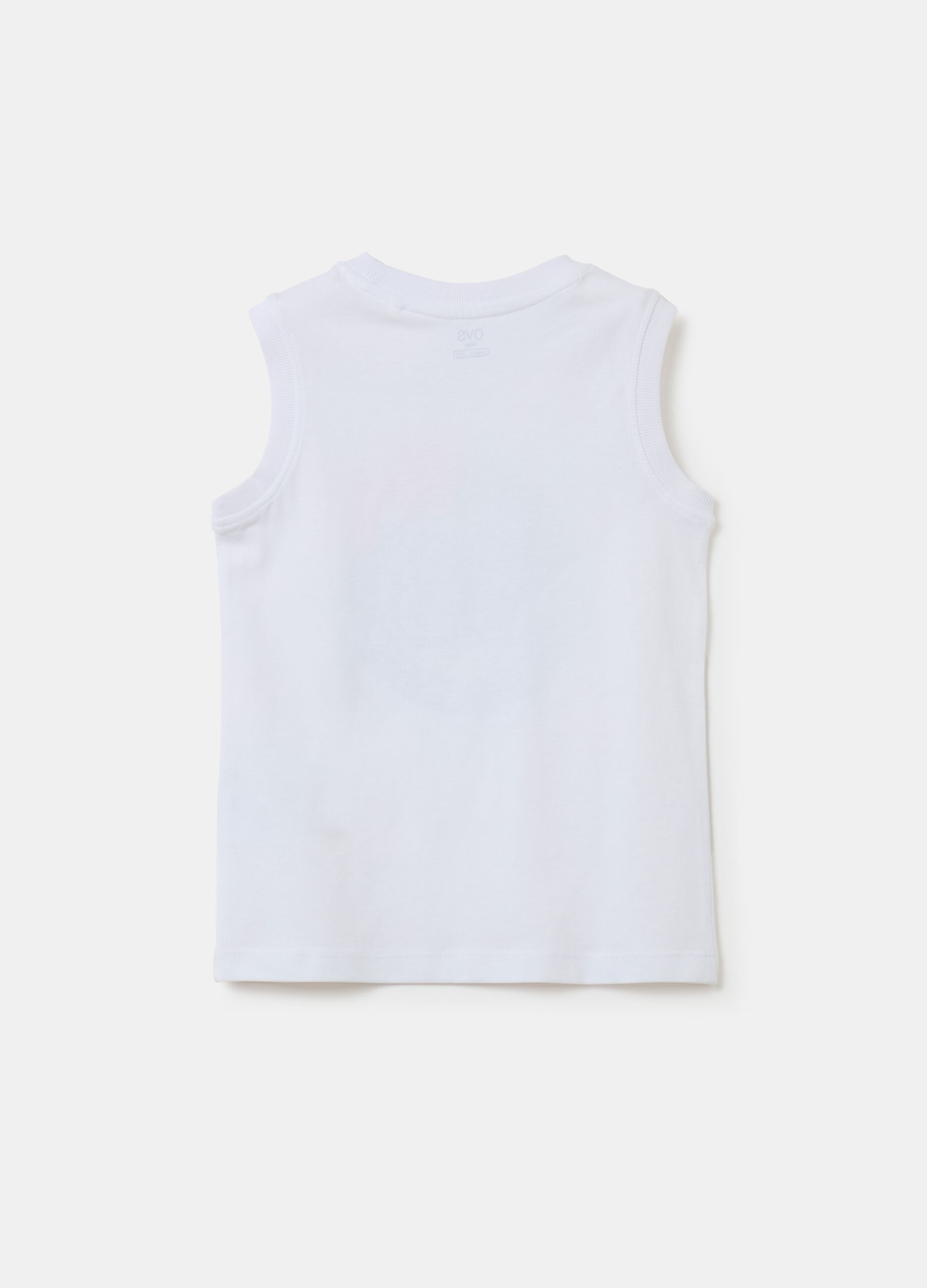Cotton racerback vest with print