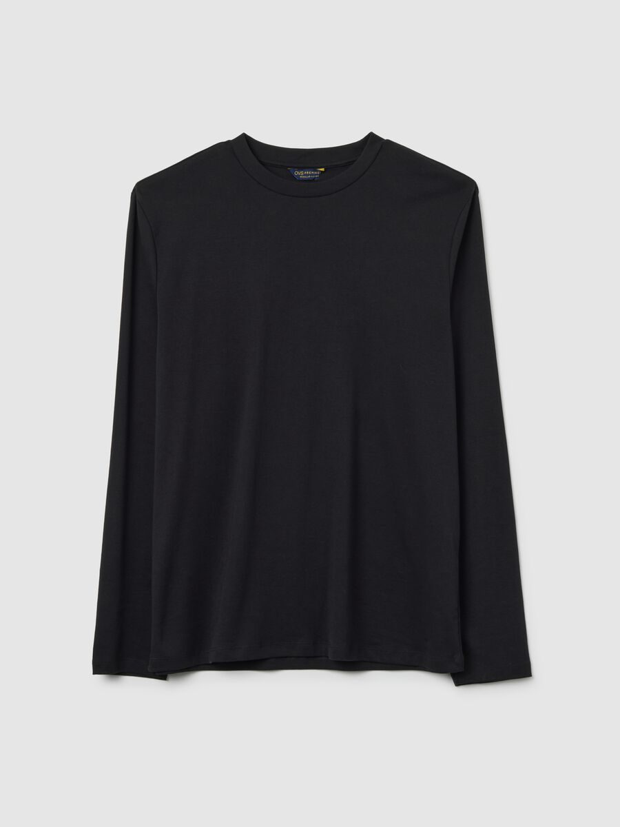 Maglia in puro cotone nera regular fit_4
