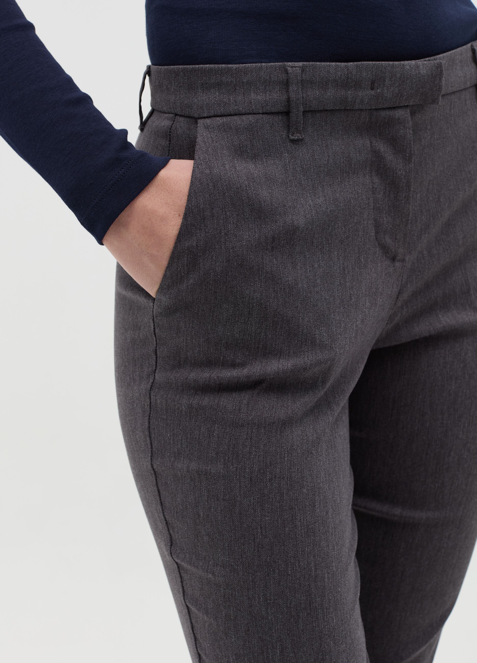 Slim-fit ankle-length chinos