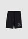 Regular fit black pure cotton shorts for boys_3