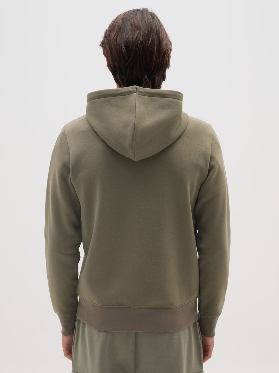 Felpa in misto cotone verde regular fit con zip_2