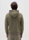Regular fit green cotton blend zip-up sweatshirt_2