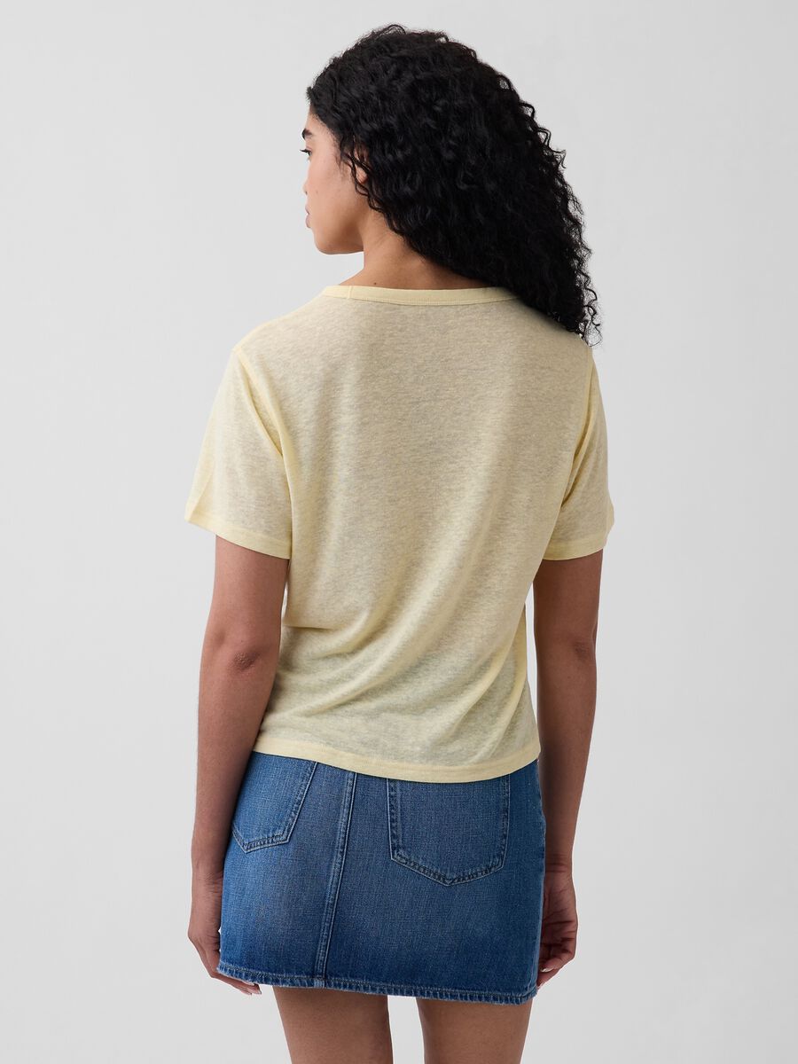 Short-sleeve linen-blend T-shirt_1