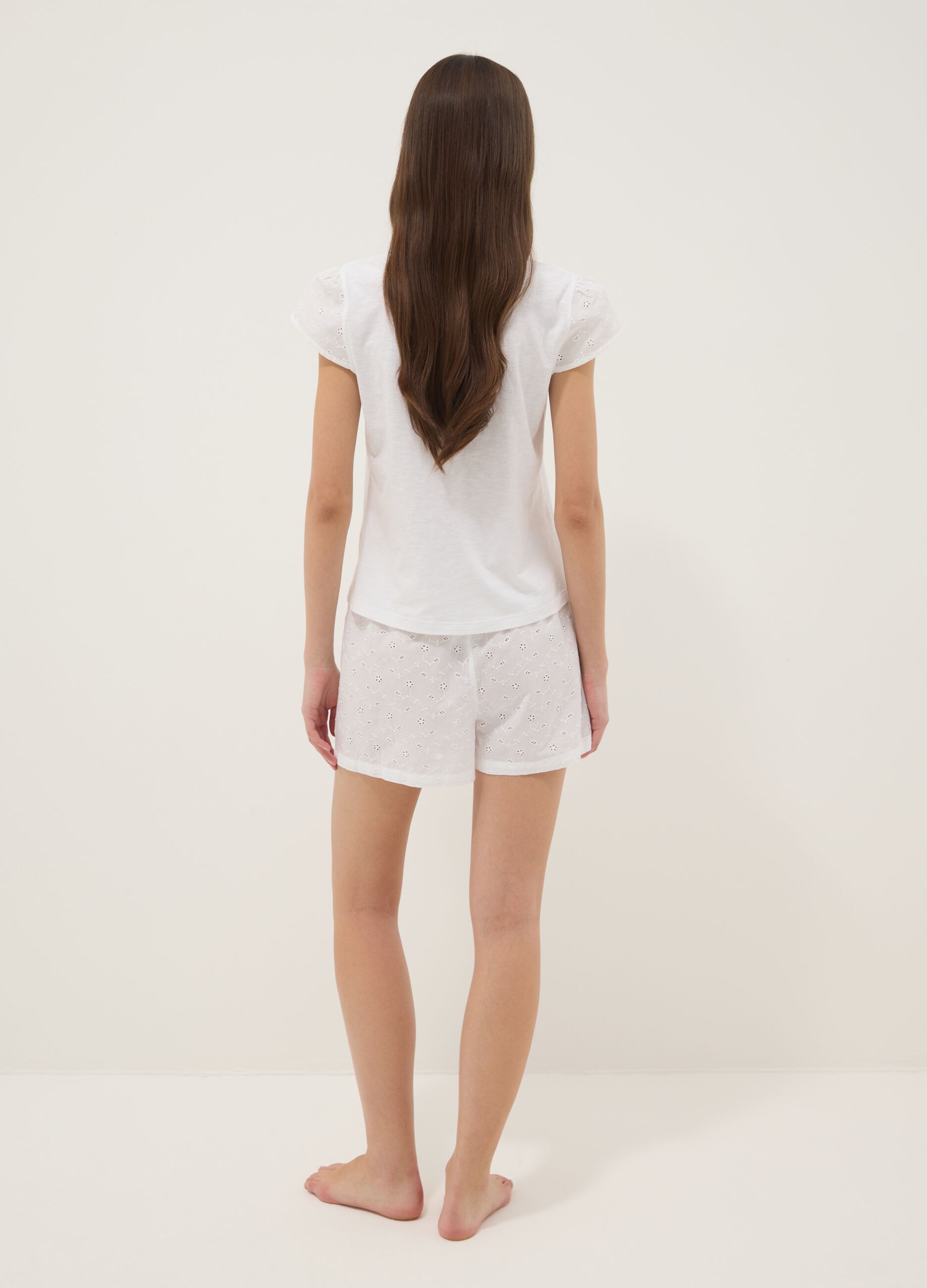 White organic cotton pyjama set