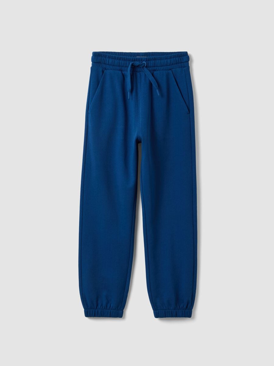 Blue organic cotton jogger trousers_0