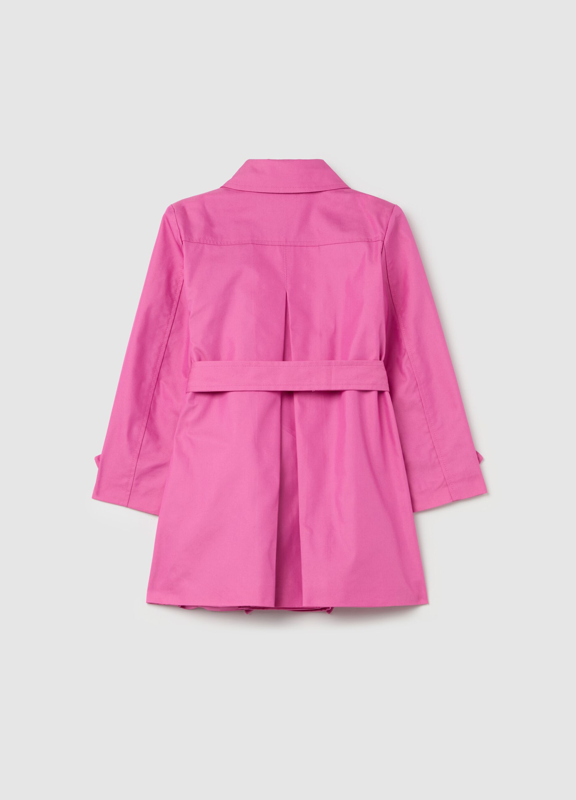 Single-breasted trench coat with belt