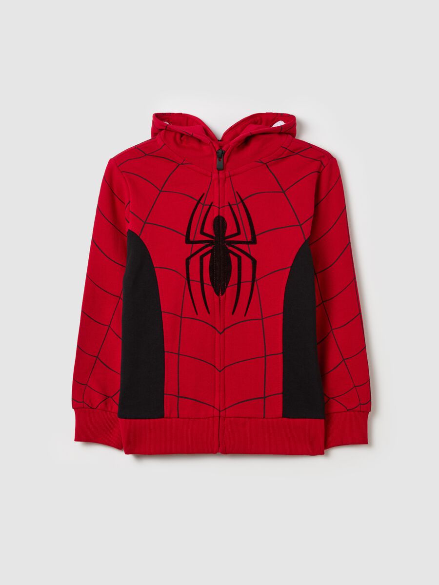Full-zip sweatshirt in fleece with Spider-Man print_0