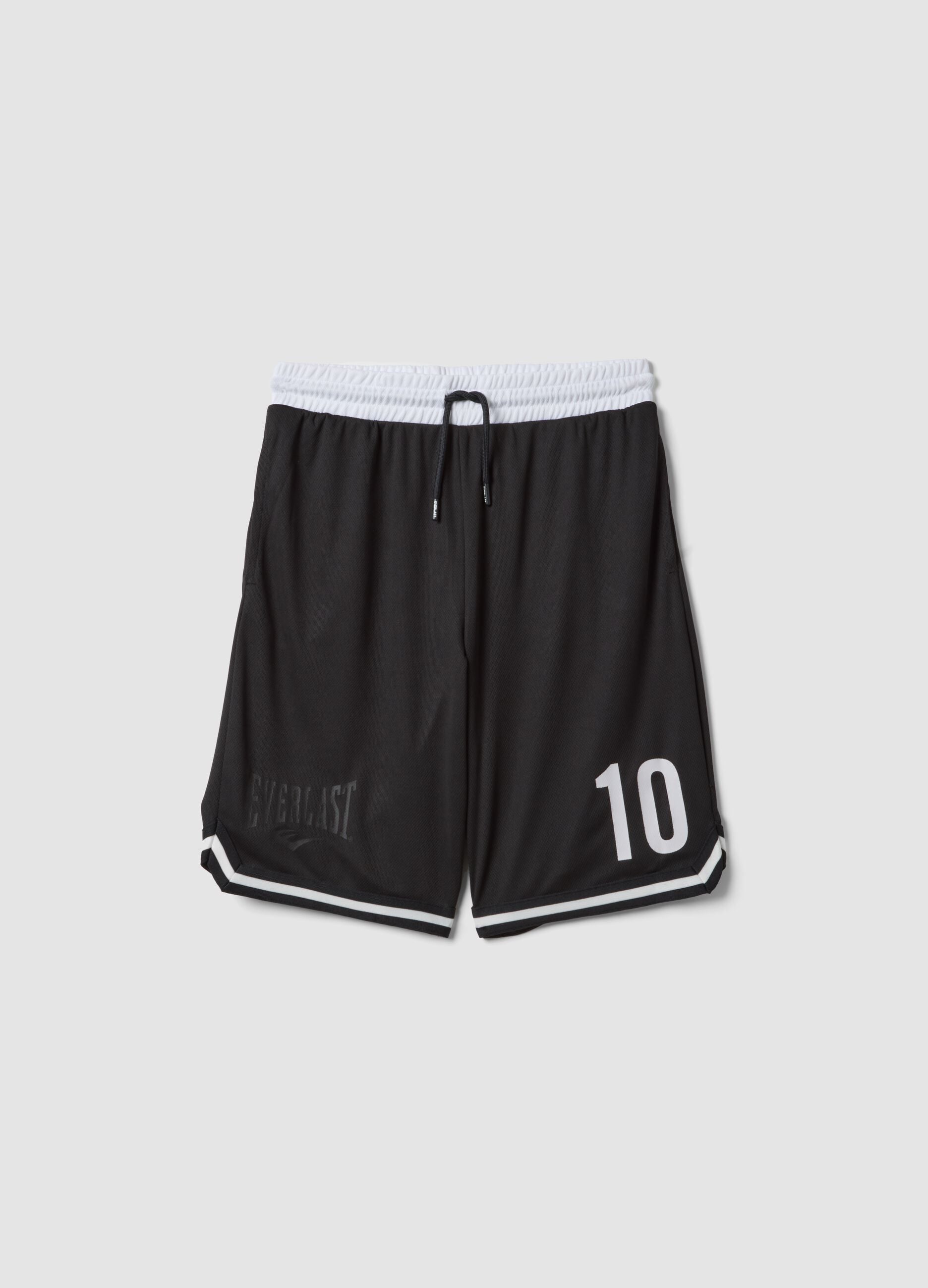 Pantaloncini neri con vita elasticizzata per ragazzo comfort fit