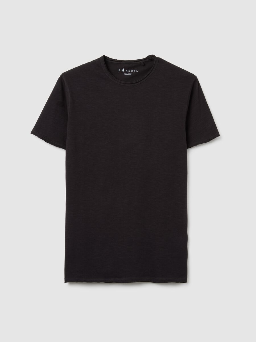 Men's black pure cotton T-shirt regular fit_4