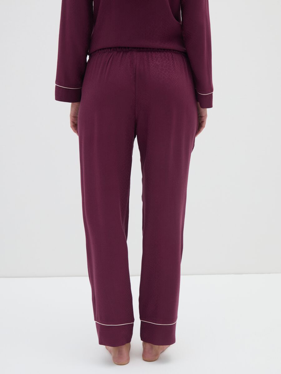 Purple pyjama trousers with elastic waistband_2