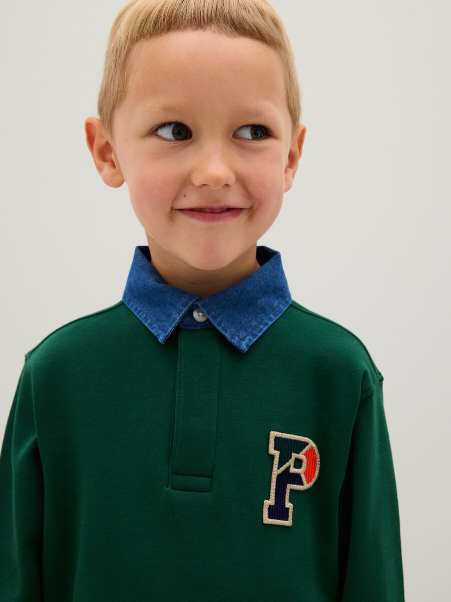 Green pure cotton regular fit kids polo_1