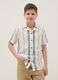 Boy's regular fit multicolour striped pure cotton shirt_0
