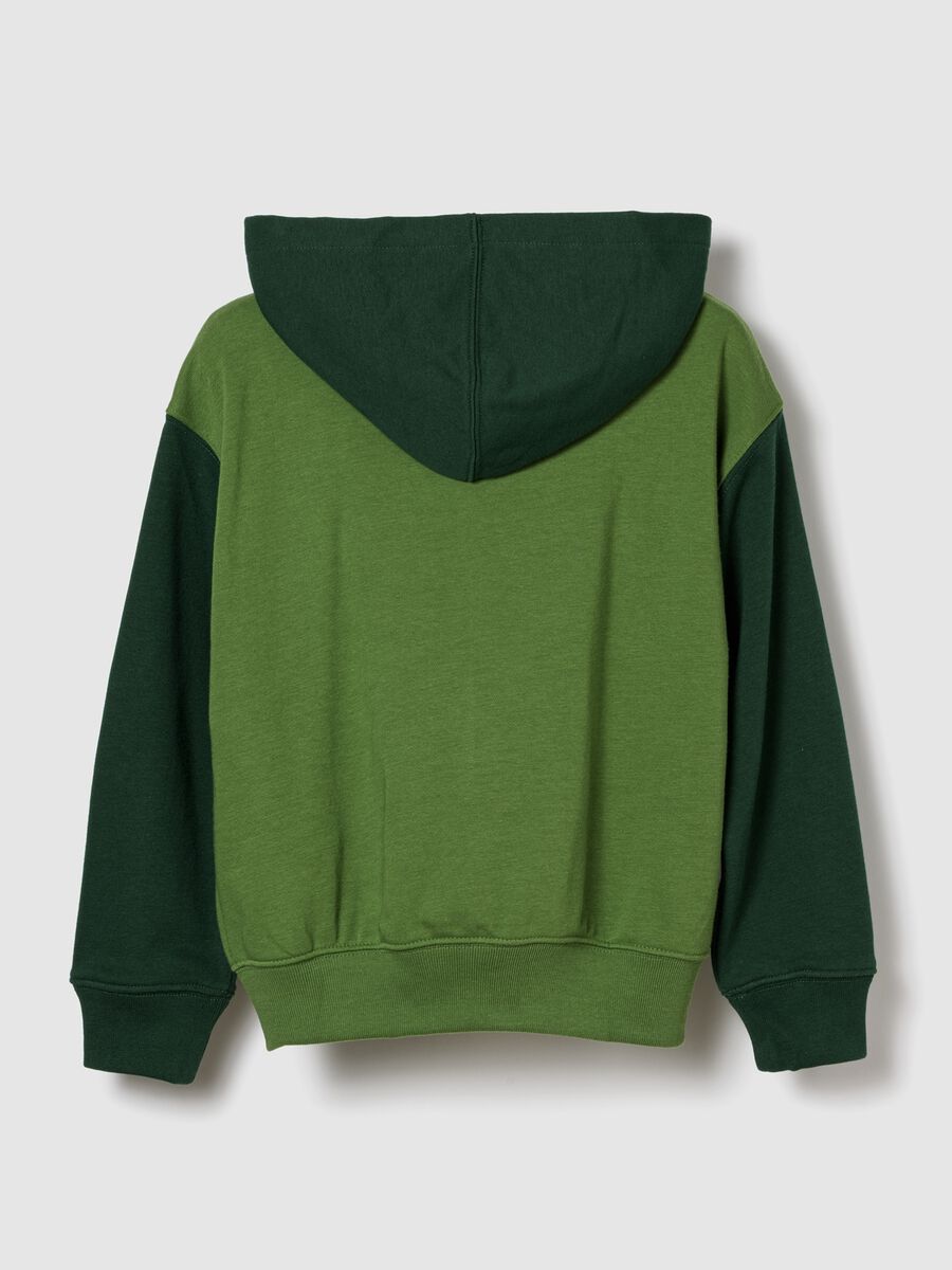 Green hooded sweatshirt with full zip_1