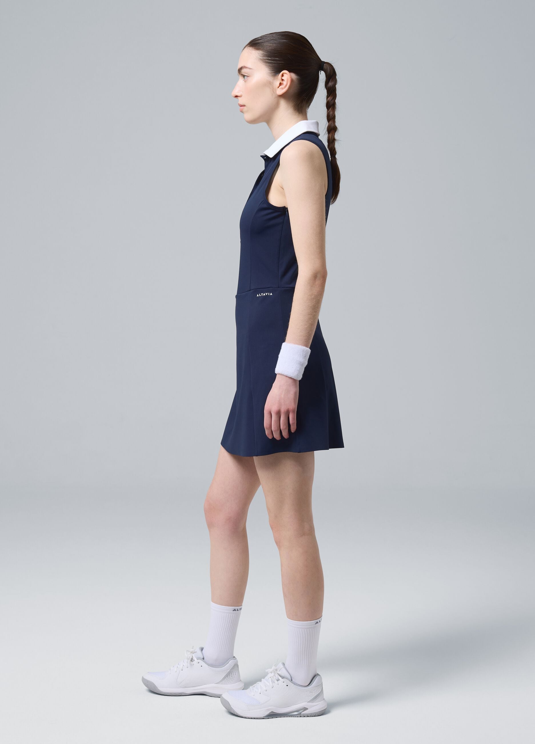 Blue ALTAVIA COURT sports dress in stretch technical fabric