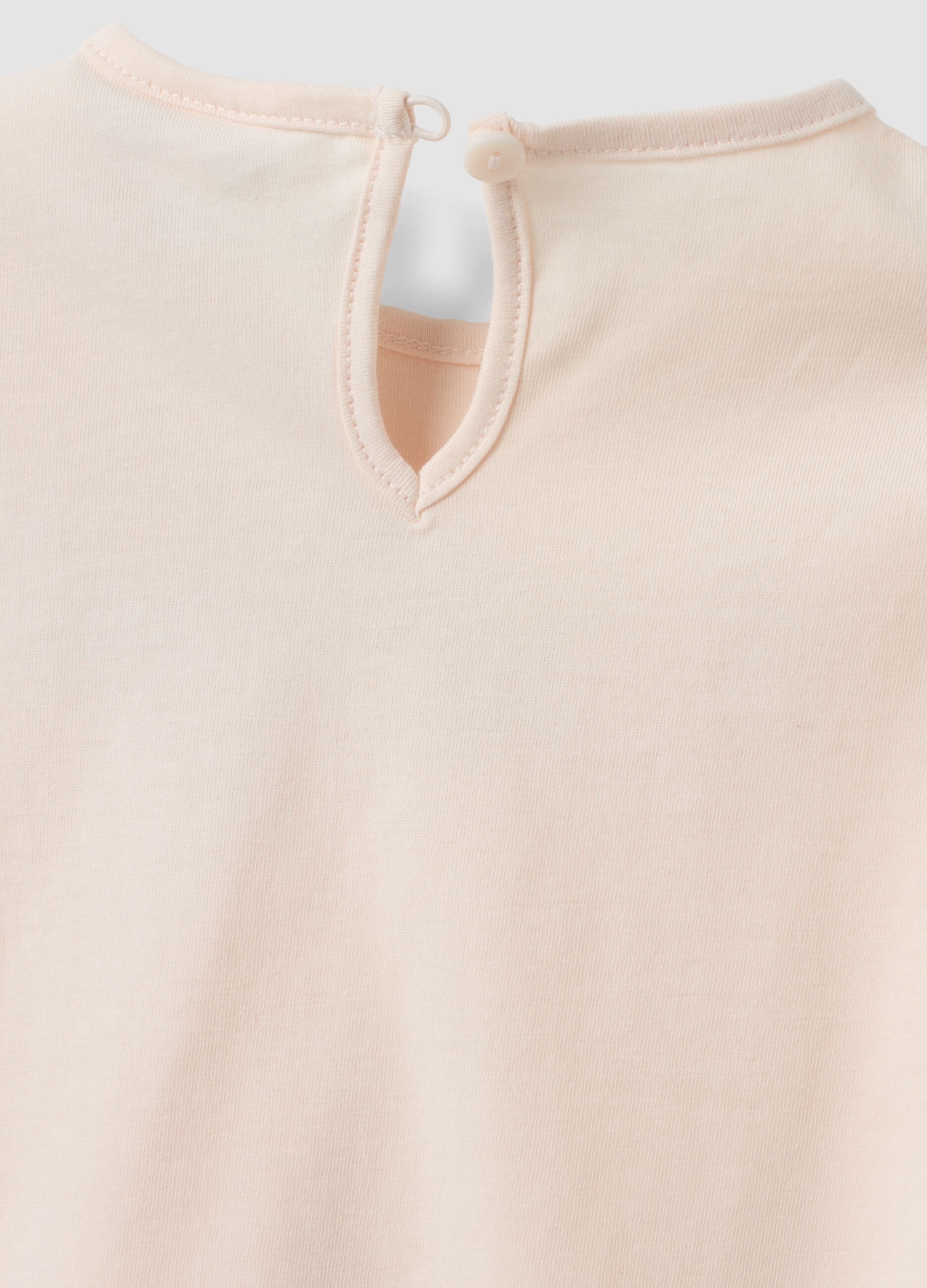 Pink long-sleeve organic cotton printed T-shirt for baby girls